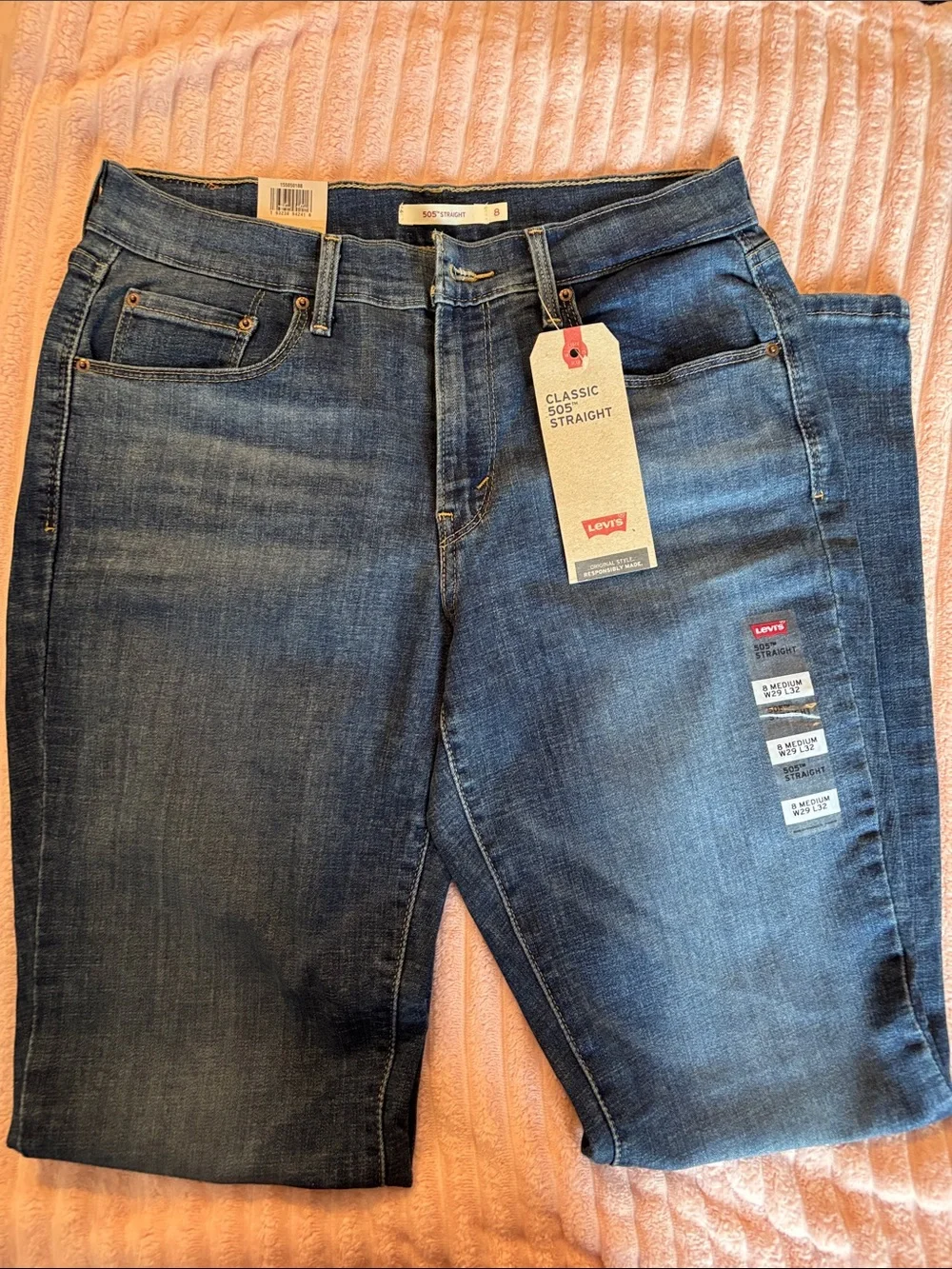 Levi's Men's Straight Jeans in Medium Blue Denim